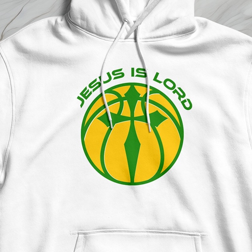 Men’s Hoodie Jesus Is LORD Basketball Christian Faith Bible Verse Sweatshirt - Picture 2 of 3